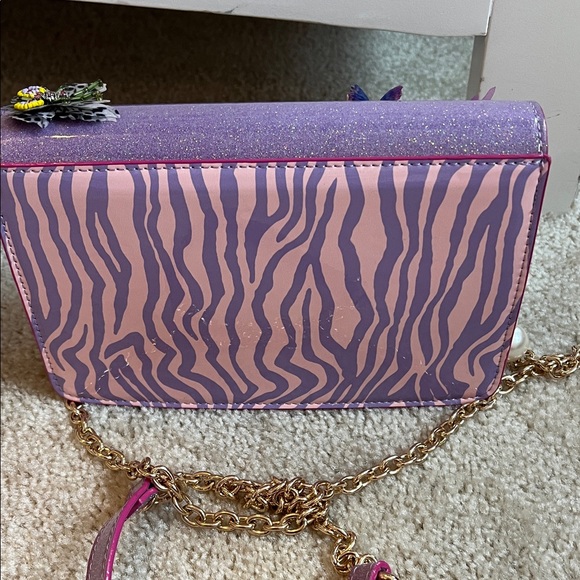 Betsey Johnson Purple Crossbody Bag with Butterfly Accents - Picture 2 of 2